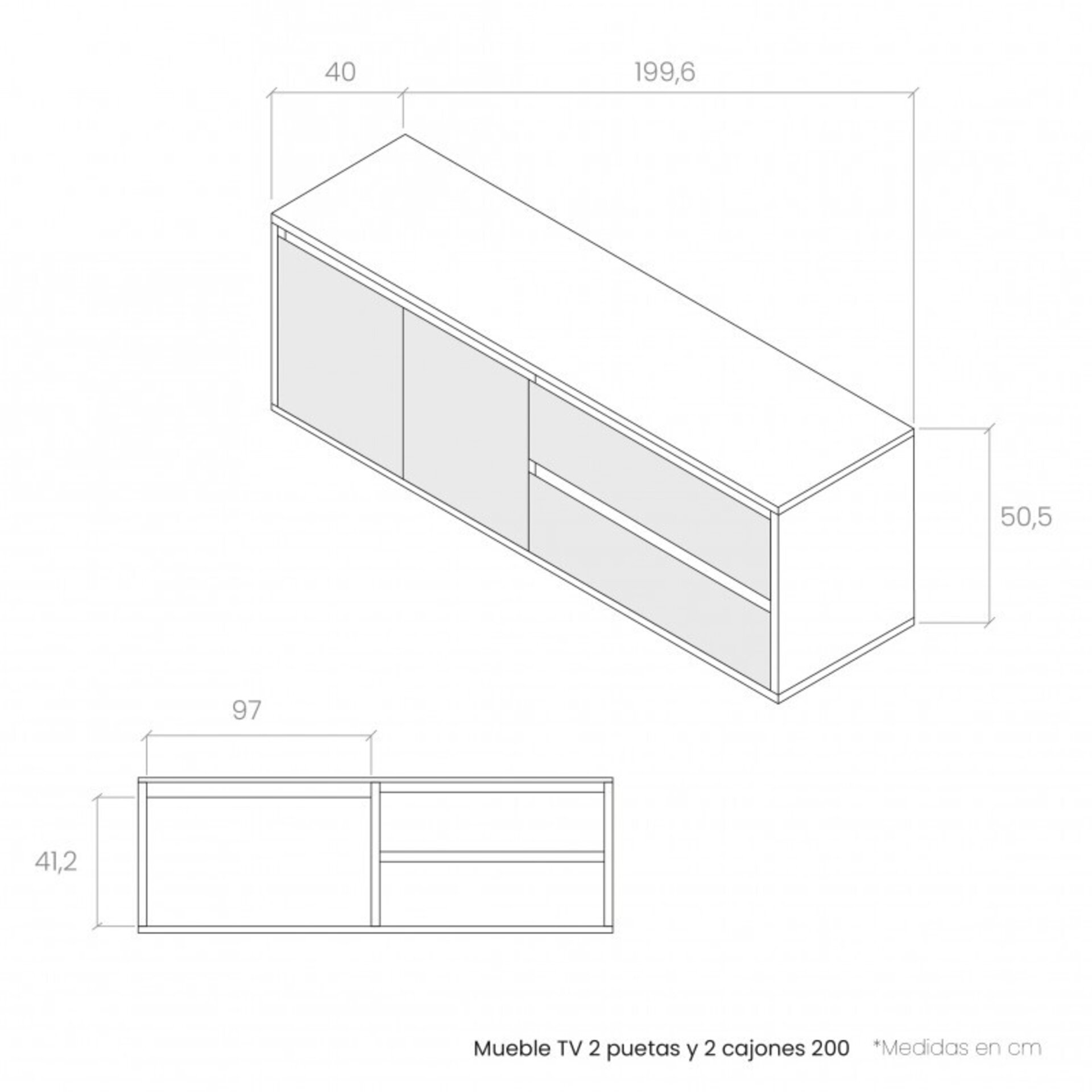 BAJO TV MOD. K1 - 150cm/178cm/200cm - 8